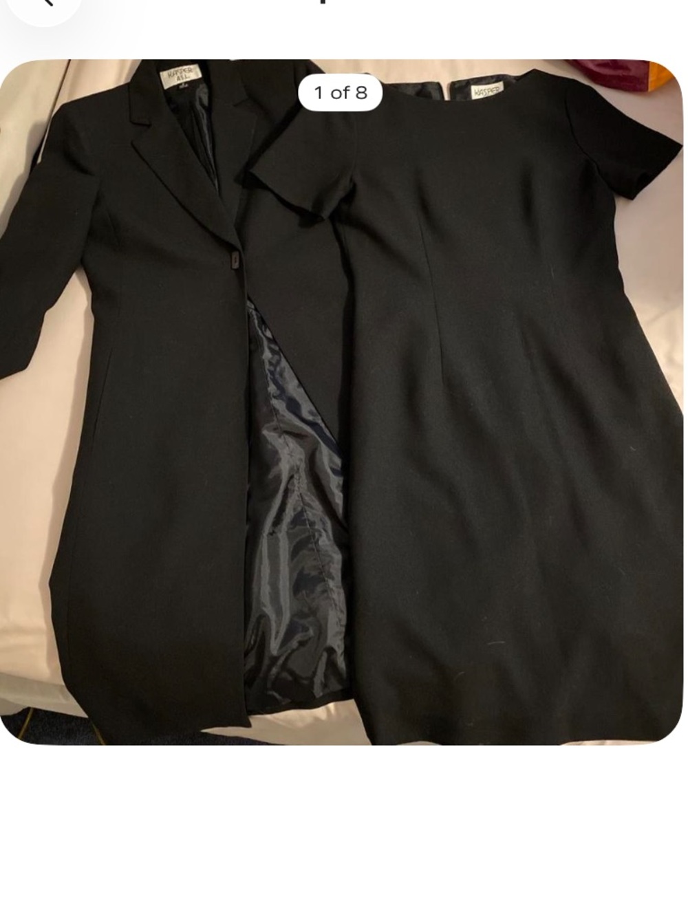 Kasper Black Women's Long Blazer and Jacket Dress Set Sz S